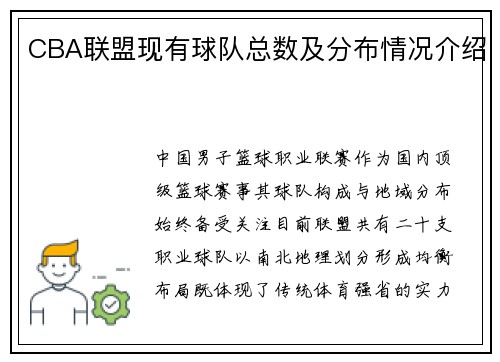 CBA联盟现有球队总数及分布情况介绍